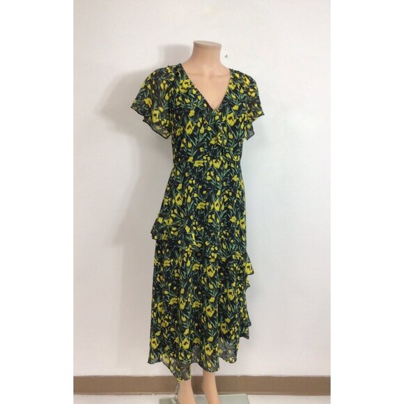 All in Favor Dresses & Skirts - All in Favor Floral Maxi Dress Tiered Ruffle Womens Large